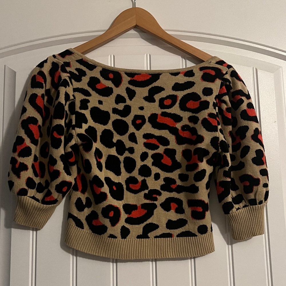 Asos leopard print knit crop top size 4 - Picture 4 of 5